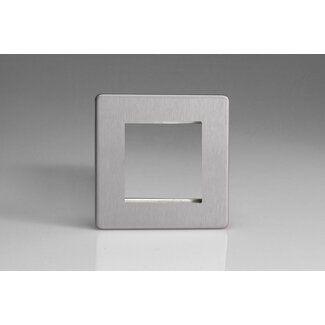 Varilight Screwless DataGrid Plate (2 Grid Spaces)  Brushed Steel