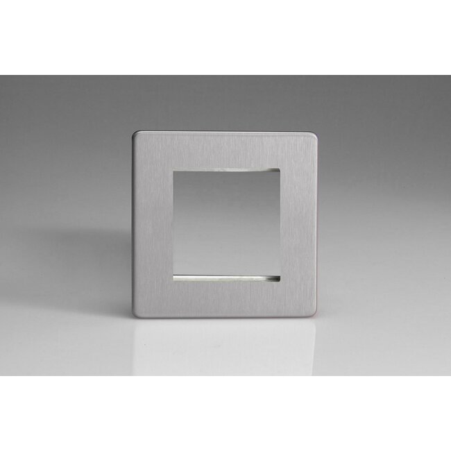 Varilight Screwless DataGrid Plate (2 Grid Spaces)  Brushed Steel