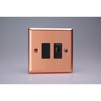 Varilight Urban 13A Unswitched Fused Spur + Flex Outlet Black Brushed Copper Black Inserts
