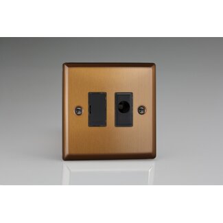 Varilight Urban 13A Unswitched Fused Spur + Flex Outlet Black Brushed Bronze Black Inserts