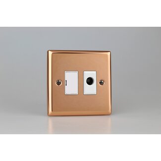 Varilight Urban 13A Unswitched Fused Spur + Flex Outlet White Polished Copper White Inserts