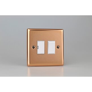 Varilight Urban 13A Switched Fused Spur  White Polished Copper White Inserts