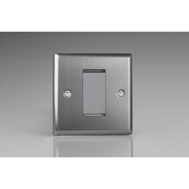 Varilight Classic DataGrid Plate (1 Grid Space)  Brushed Steel