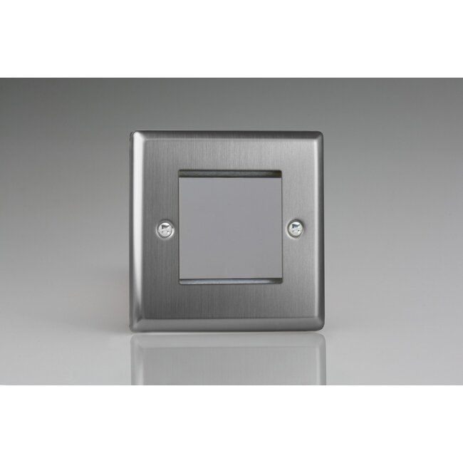 Varilight Classic DataGrid Plate (2 Grid Spaces)  Brushed Steel