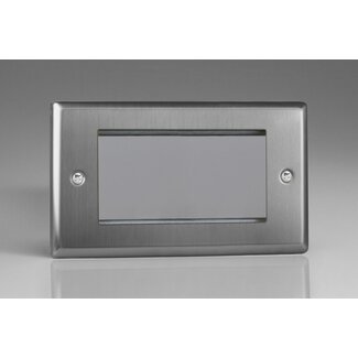 Varilight Classic DataGrid Twin Plate (4 Grid Spaces)  Brushed Steel