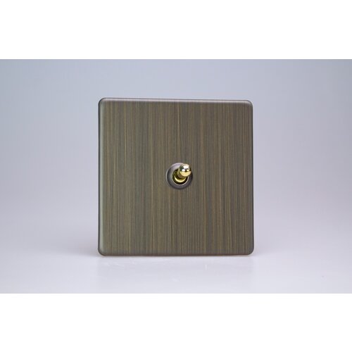 Varilight Urban Screwless 1-Gang 10A Intermediate Toggle Switch Brass Antique Brass Brass Varilight Urban Screwless 1-Gang 10A Intermediate Toggle Switch Brass Antique Brass Brass
