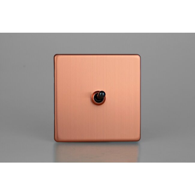 Varilight Urban Screwless 1-Gang 10A Intermediate Toggle Switch Decorative Brushed Copper Iridium Toggle