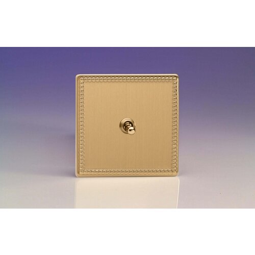 Varilight Jubilee 1-Gang 10A Intermediate Toggle Switch Decorative Brushed Brass Brass Toggle Varilight Jubilee 1-Gang 10A Intermediate Toggle Switch Decorative Brushed Brass Brass Toggle