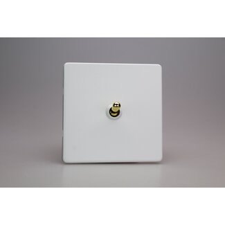 Varilight Screwless 1-Gang 10A Intermediate Toggle Switch Decorative Primed Brass Toggle