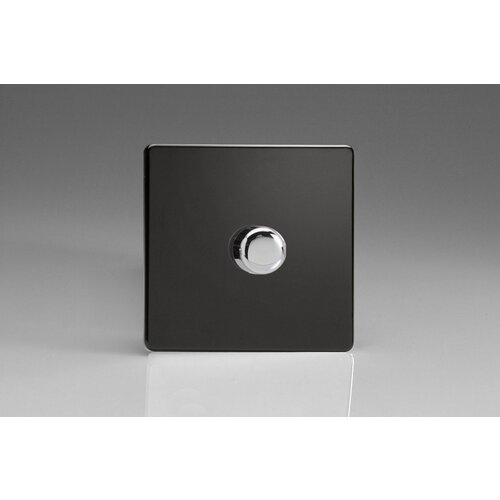 Varilight Screwless 1-Gang V-Pro Smart Master Non-WiFi Dimmer 1 x 100W LED (Multi-Way with up to 2 Supplementary Controllers) V-Pro Smart Premium Black Chrome Knob Varilight Screwless 1-Gang V-Pro Smart Master Non-WiFi Dimmer 1 x 100W LED (Multi-Way with up to 2 Supplementary Controllers) V-Pro Smart Premium Black Chrome Knob