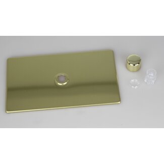 Varilight Screwless 1-Gang Matrix Kit For Rotary Dimmers (Twin Plate)  Matrix Polished Brass Brass Knob