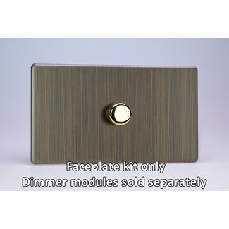 Varilight Urban Screwless 1-Gang Matrix Kit For Rotary Dimmers (Twin Plate)  Matrix Antique Brass Matrix