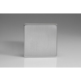 Varilight Screwless Single Blank Plate  Brushed Steel