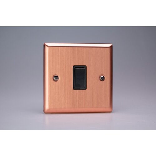 Varilight Urban 1-Gang 10A Intermediate Rocker Switch Black Brushed Copper Black Rocker Varilight Urban 1-Gang 10A Intermediate Rocker Switch Black Brushed Copper Black Rocker