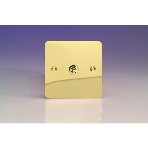 Varilight Ultraflat 1-Gang 10A 1- or 2-Way Toggle Switch Decorative Polished Brass Brass Toggle Varilight Ultraflat 1-Gang 10A 1- or 2-Way Toggle Switch Decorative Polished Brass Brass Toggle