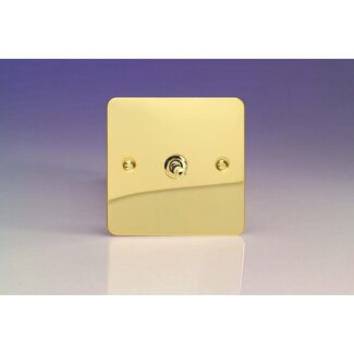 Varilight Ultraflat 1-Gang 10A Intermediate Toggle Switch Decorative Polished Brass Brass Toggle