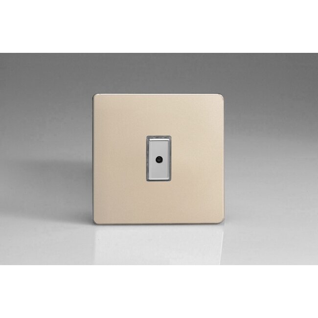 Varilight Screwless 1-Gang 1-Way V-Pro Multi-Point Remote/Tactile Touch Control Master LED Dimmer 1 x 0-100W (1-10 LEDs) V-Pro Multi-Point Remote (formerly Eclique2) Satin Chrome Button