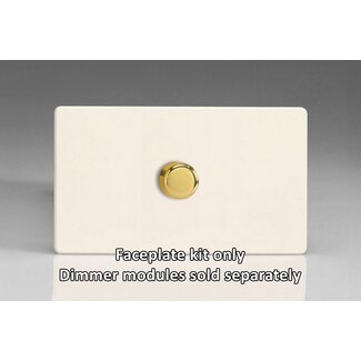 Varilight Screwless 1-Gang Matrix Kit For Rotary Dimmers (Twin Plate)  Matrix Primed Brass Knob
