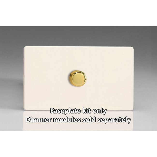 Varilight Screwless 1-Gang Matrix Kit For Rotary Dimmers (Twin Plate)  Matrix Primed Brass Knob