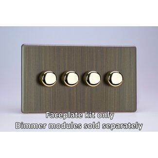 Varilight Urban Screwless 4-Gang Matrix Kit For Rotary Dimmers (Twin Plate)  Matrix Antique Brass Matrix