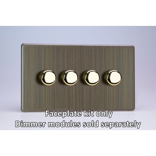 Varilight Urban Screwless 4-Gang Matrix Kit For Rotary Dimmers (Twin Plate) Matrix Antique Brass Matrix Varilight Urban Screwless 4-Gang Matrix Kit For Rotary Dimmers (Twin Plate) Matrix Antique Brass Matrix