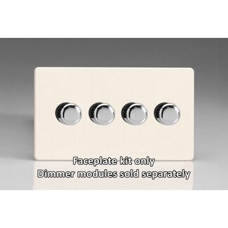Varilight Screwless 4-Gang Matrix Kit For Rotary Dimmers (Twin Plate)  Matrix Primed Chrome Knob