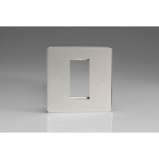 Varilight Screwless DataGrid Plate (1 Grid Space)  Polished Chrome