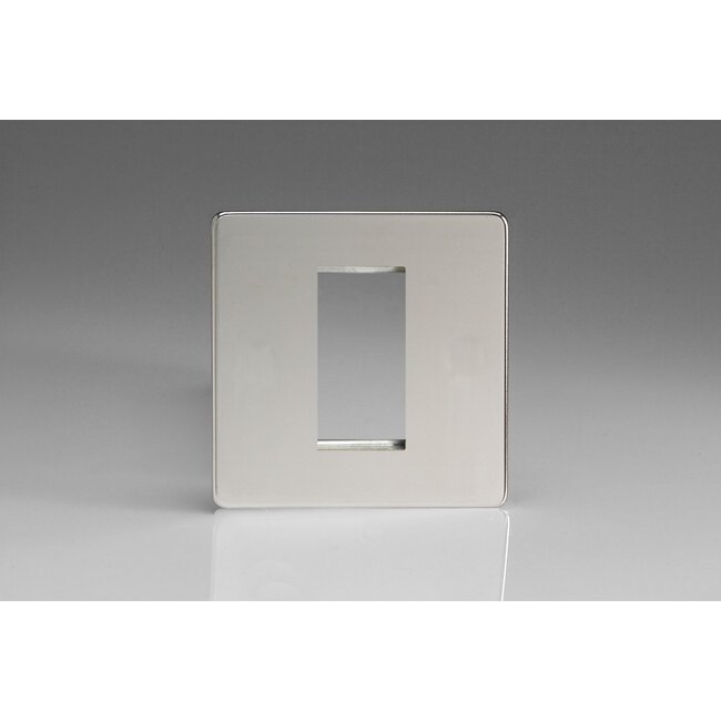 Varilight Screwless DataGrid Plate (1 Grid Space)  Polished Chrome