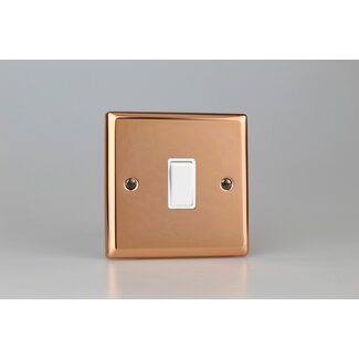 Varilight Urban 1-Gang 10A Intermediate Rocker Switch White Polished Copper White Rocker