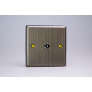 Varilight Urban 1-Gang TV Socket, Co-Axial  Antique Brass