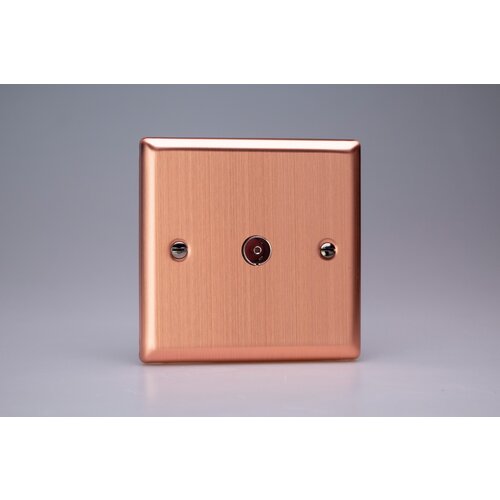 Varilight Urban 1-Gang TV Socket, Co-Axial Brushed Copper Plain Insert Varilight Urban 1-Gang TV Socket, Co-Axial Brushed Copper Plain Insert
