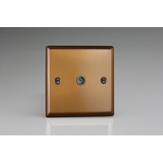 Varilight Urban 1-Gang TV Socket, Co-Axial  Brushed Bronze Plain Insert