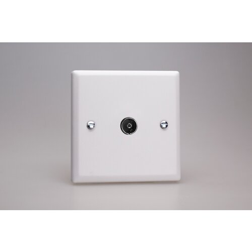 Varilight Urban 1-Gang TV Socket, Co-Axial Chalk White Varilight Urban 1-Gang TV Socket, Co-Axial Chalk White