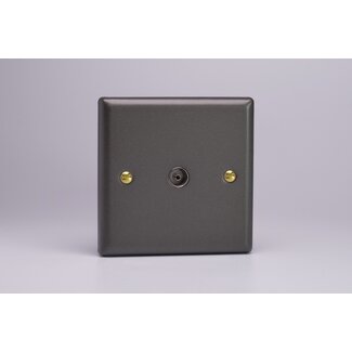 Varilight Vogue 1-Gang TV Socket, Co-Axial  Slate