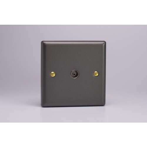 Varilight Vogue 1-Gang TV Socket, Co-Axial Slate Varilight Vogue 1-Gang TV Socket, Co-Axial Slate