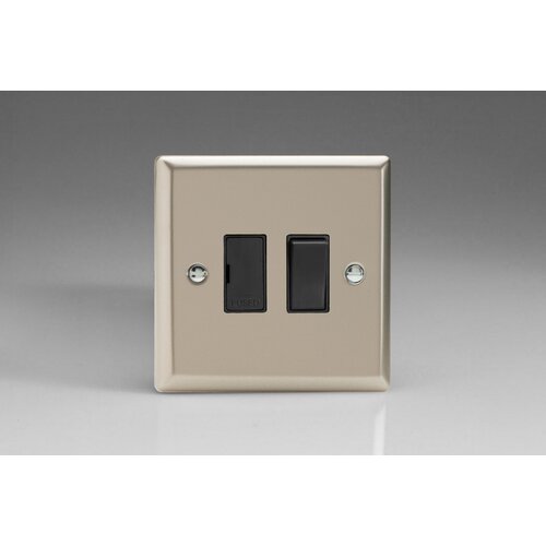 Varilight Classic 13A Switched Fused Spur Black Satin Black Inserts Varilight Classic 13A Switched Fused Spur Black Satin Black Inserts