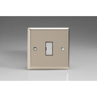 Varilight Classic 13A Unswitched Fused Spur with Metal Inserts Decorative Satin Chrome Inserts