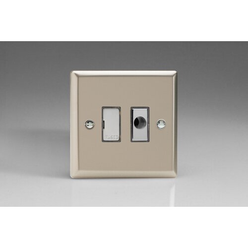 Varilight Classic 13A Unswitched Fused Spur + Flex Outlet with Metal Inserts Decorative Satin Chrome Inserts Varilight Classic 13A Unswitched Fused Spur + Flex Outlet with Metal Inserts Decorative Satin Chrome Inserts