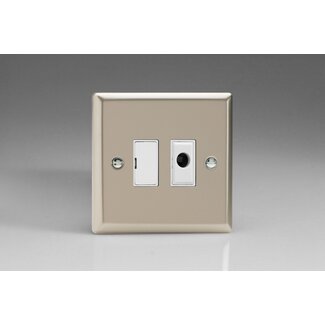 Varilight Classic 13A Unswitched Fused Spur + Flex Outlet White Satin White Inserts