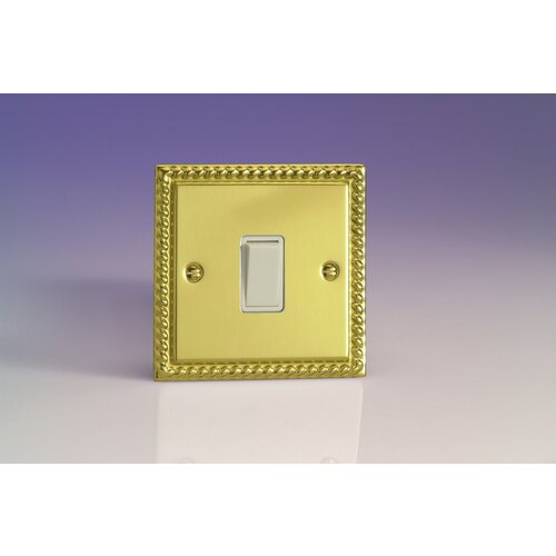 Varilight Classic 1-Gang 10A 1- or 2-Way Rocker Switch White Georgian Brass White Rocker Varilight Classic 1-Gang 10A 1- or 2-Way Rocker Switch White Georgian Brass White Rocker
