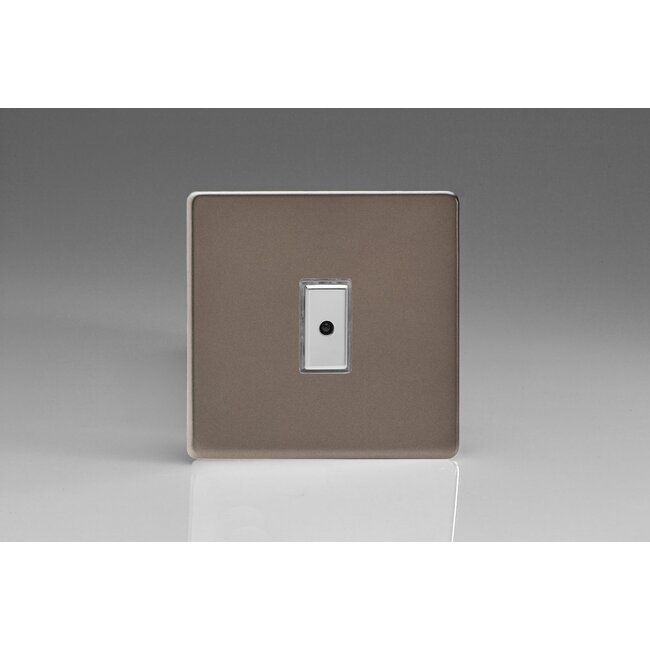 Varilight Screwless 1-Gang 1-Way V-Pro Multi-Point Remote/Tactile Touch Control Master LED Dimmer 1 x 0-100W (1-10 LEDs) V-Pro Multi-Point Remote (formerly Eclique2) Pewter Chrome Button