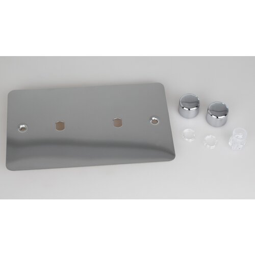 Varilight Ultraflat 2-Gang Matrix Kit For Rotary Dimmers (Twin Plate) Matrix Polished Chrome Chrome Knob Varilight Ultraflat 2-Gang Matrix Kit For Rotary Dimmers (Twin Plate) Matrix Polished Chrome Chrome Knob