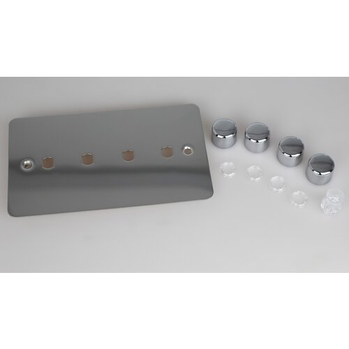 Varilight Ultraflat 4-Gang Matrix Kit For Rotary Dimmers (Twin Plate) Matrix Polished Chrome Chrome Knob Varilight Ultraflat 4-Gang Matrix Kit For Rotary Dimmers (Twin Plate) Matrix Polished Chrome Chrome Knob