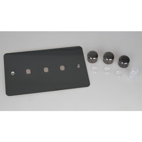 Varilight Ultraflat 3-Gang Matrix Kit For Rotary Dimmers (Twin Plate) Matrix Iridium Iridium Knob Varilight Ultraflat 3-Gang Matrix Kit For Rotary Dimmers (Twin Plate) Matrix Iridium Iridium Knob