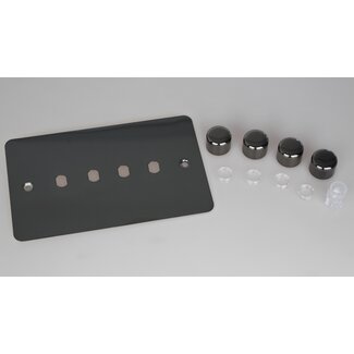 Varilight Ultraflat 4-Gang Matrix Kit For Rotary Dimmers (Twin Plate)  Matrix Iridium Iridium Knob