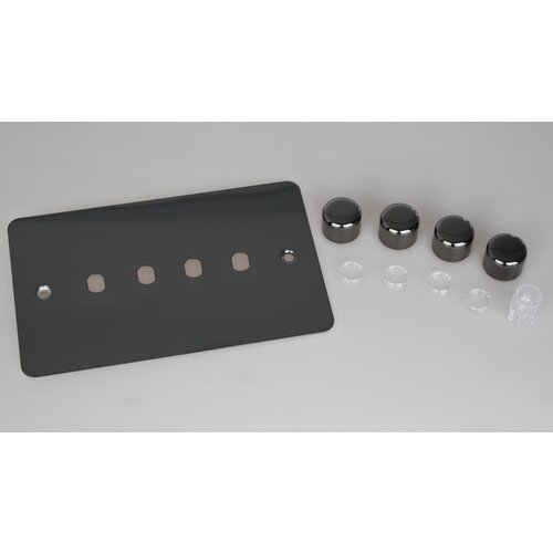 Varilight Ultraflat 4-Gang Matrix Kit For Rotary Dimmers (Twin Plate) Matrix Iridium Iridium Knob Varilight Ultraflat 4-Gang Matrix Kit For Rotary Dimmers (Twin Plate) Matrix Iridium Iridium Knob