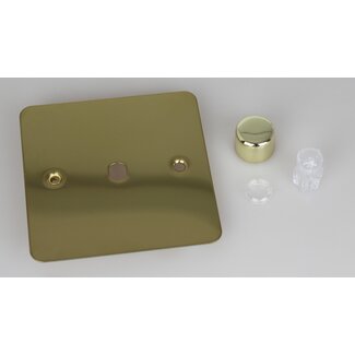 Varilight Ultraflat 1-Gang Matrix Kit For Rotary Dimmers Matrix Polished Brass Brass Knob