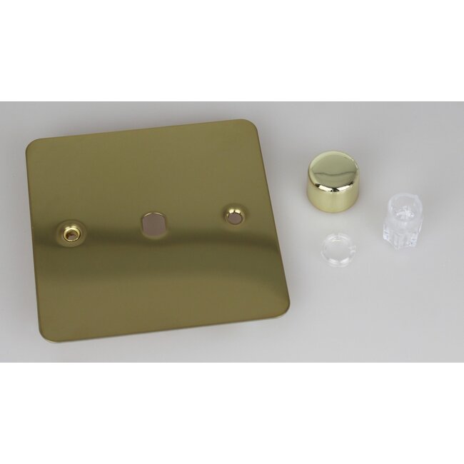 Varilight Ultraflat 1-Gang Matrix Kit For Rotary Dimmers Matrix Polished Brass Brass Knob