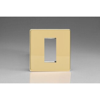 Varilight Screwless DataGrid Plate (1 Grid Space)  Polished Brass