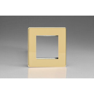 Varilight Screwless DataGrid Plate (2 Grid Spaces)  Polished Brass